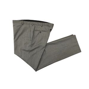 Valentino Men’s Spa Fleece Wool Flat Front Dress Pants Gray 44 IT/34 36 Trousers